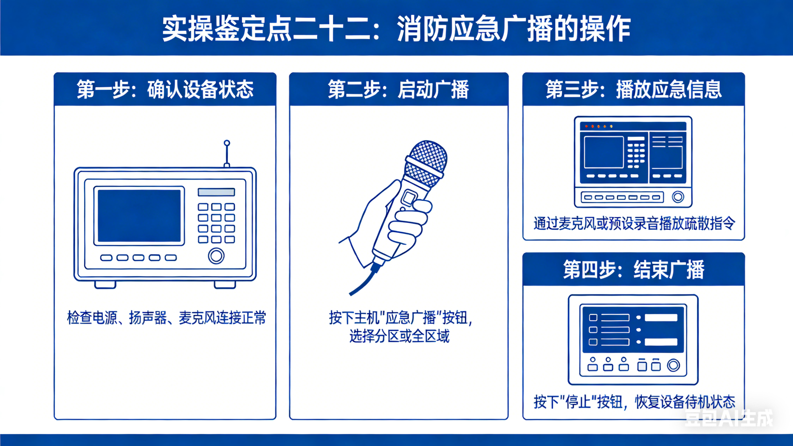 实操鉴定点二十二、消防应急广播的操作