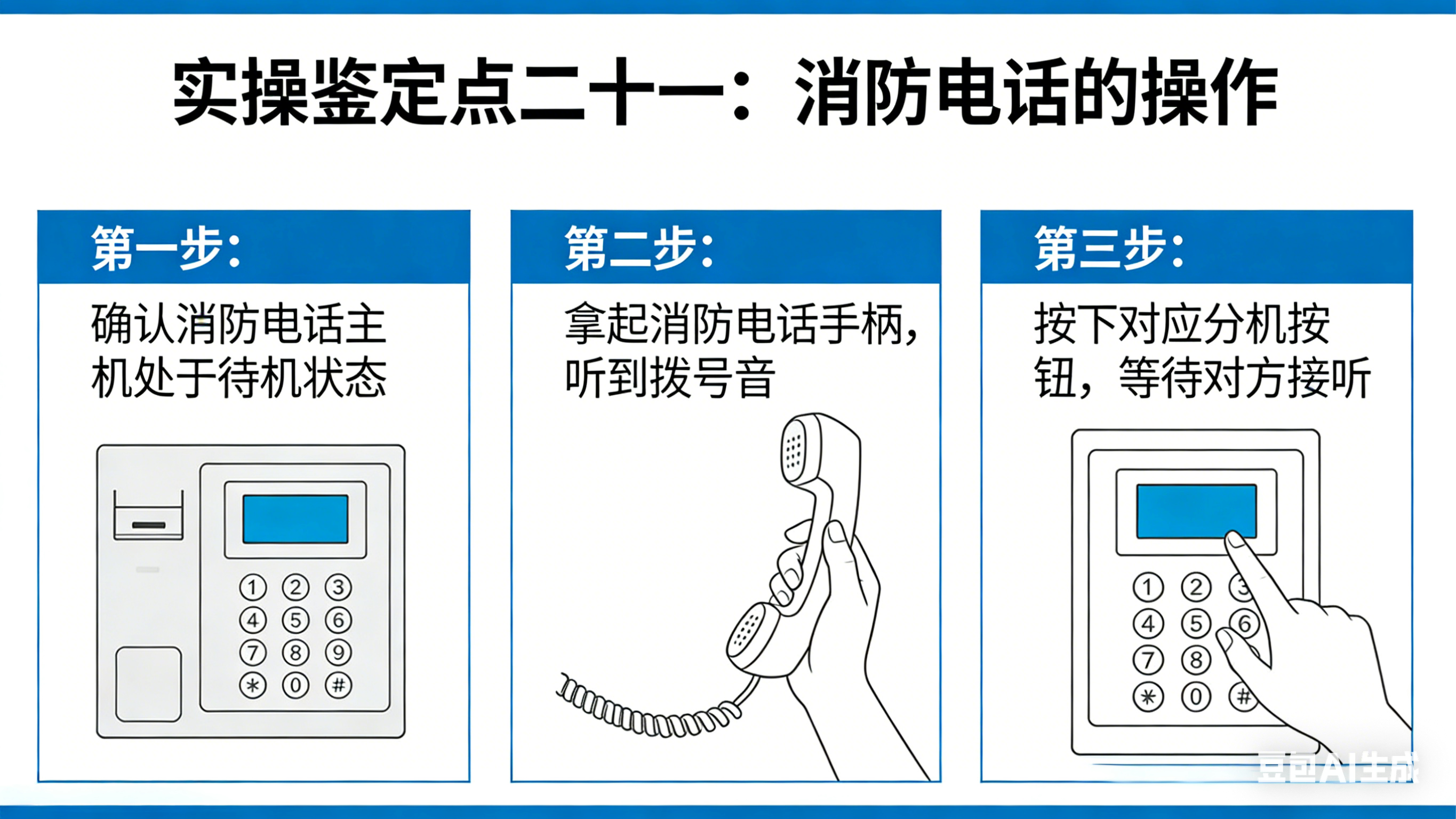 实操鉴定点二十一、消防电话的操作
