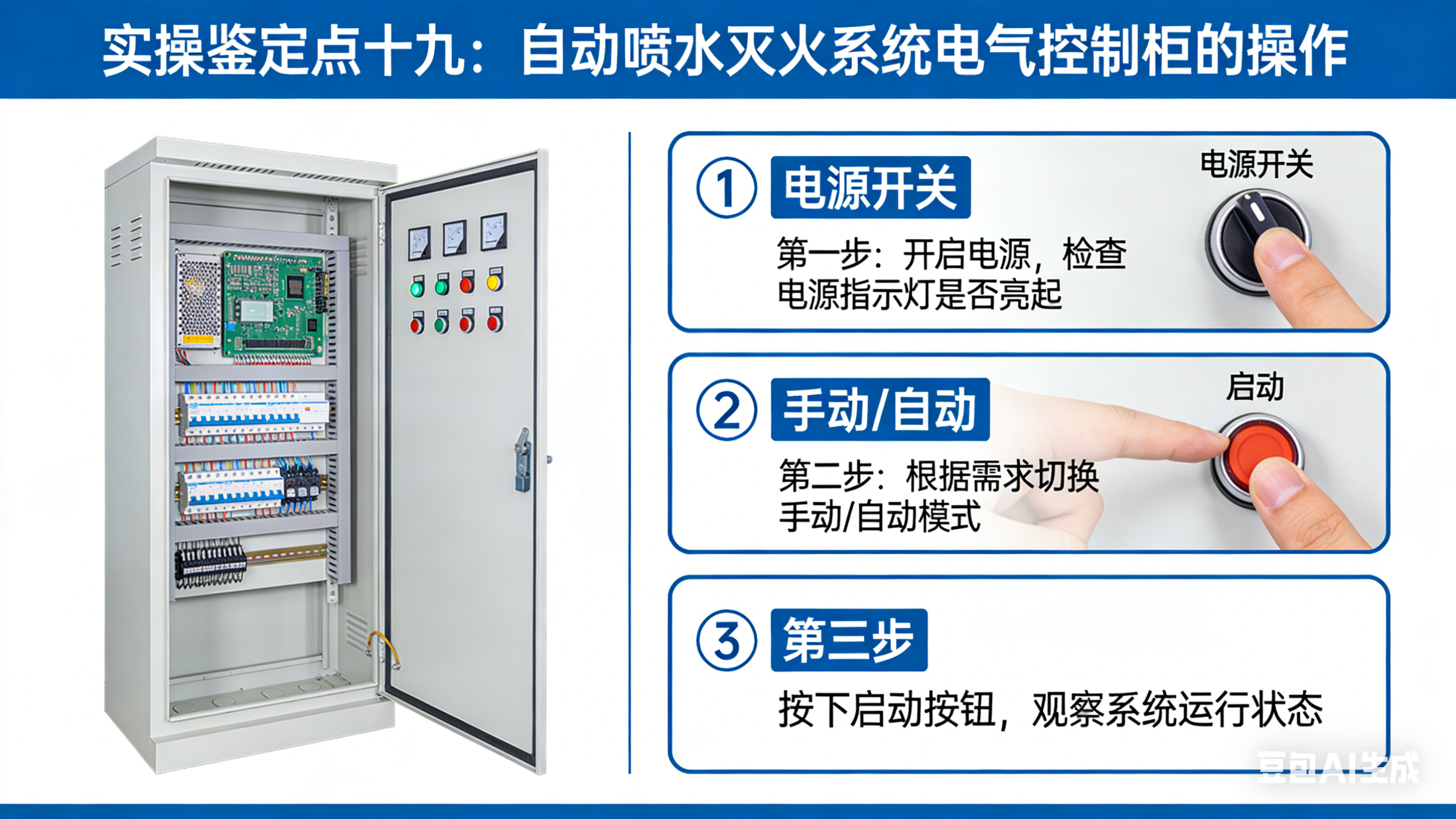 实操鉴定点十九、自动喷水灭火系统电气控制柜的操作