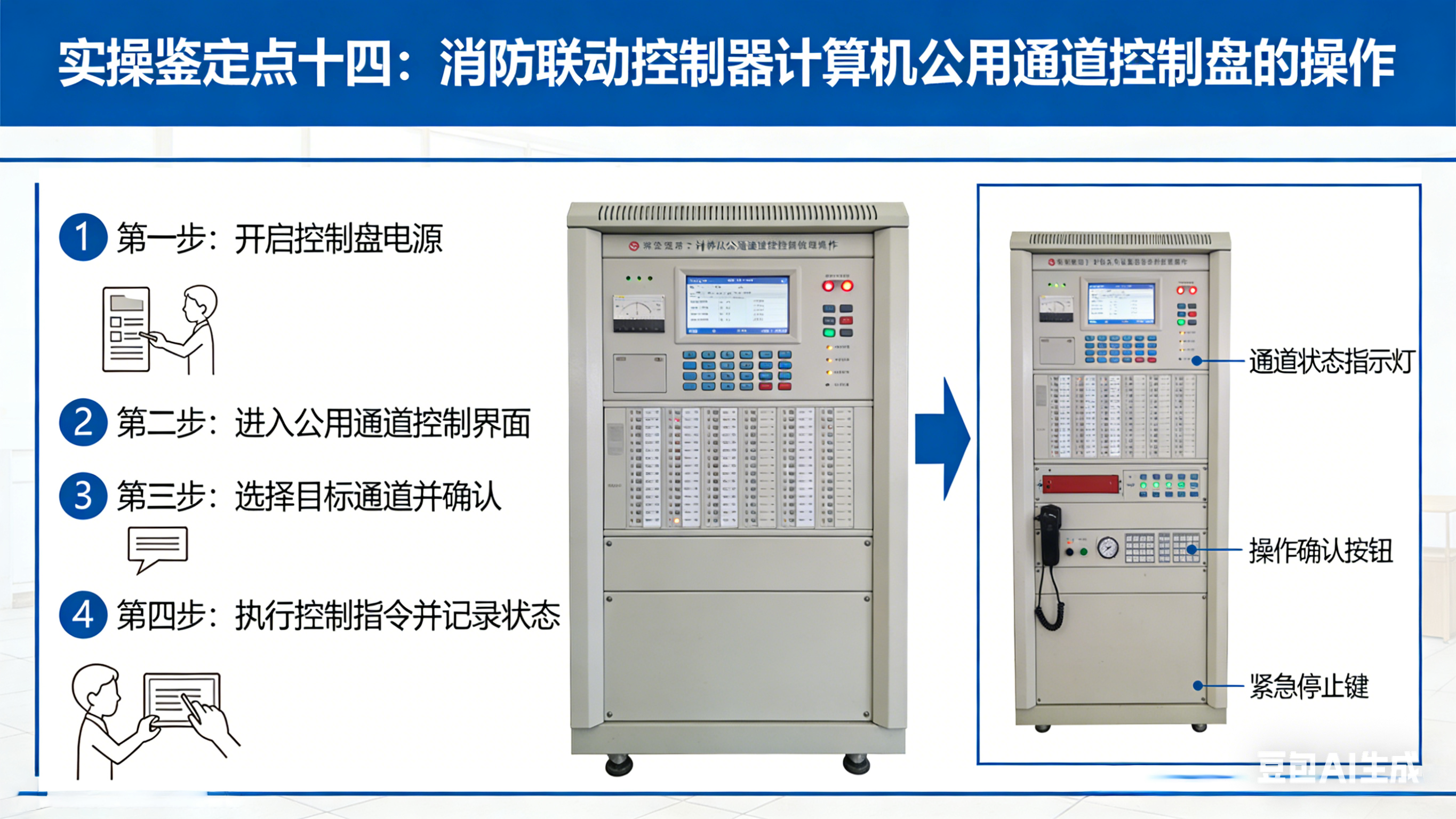 实操鉴定点十四、消防联动控制器总线控制盘的操作