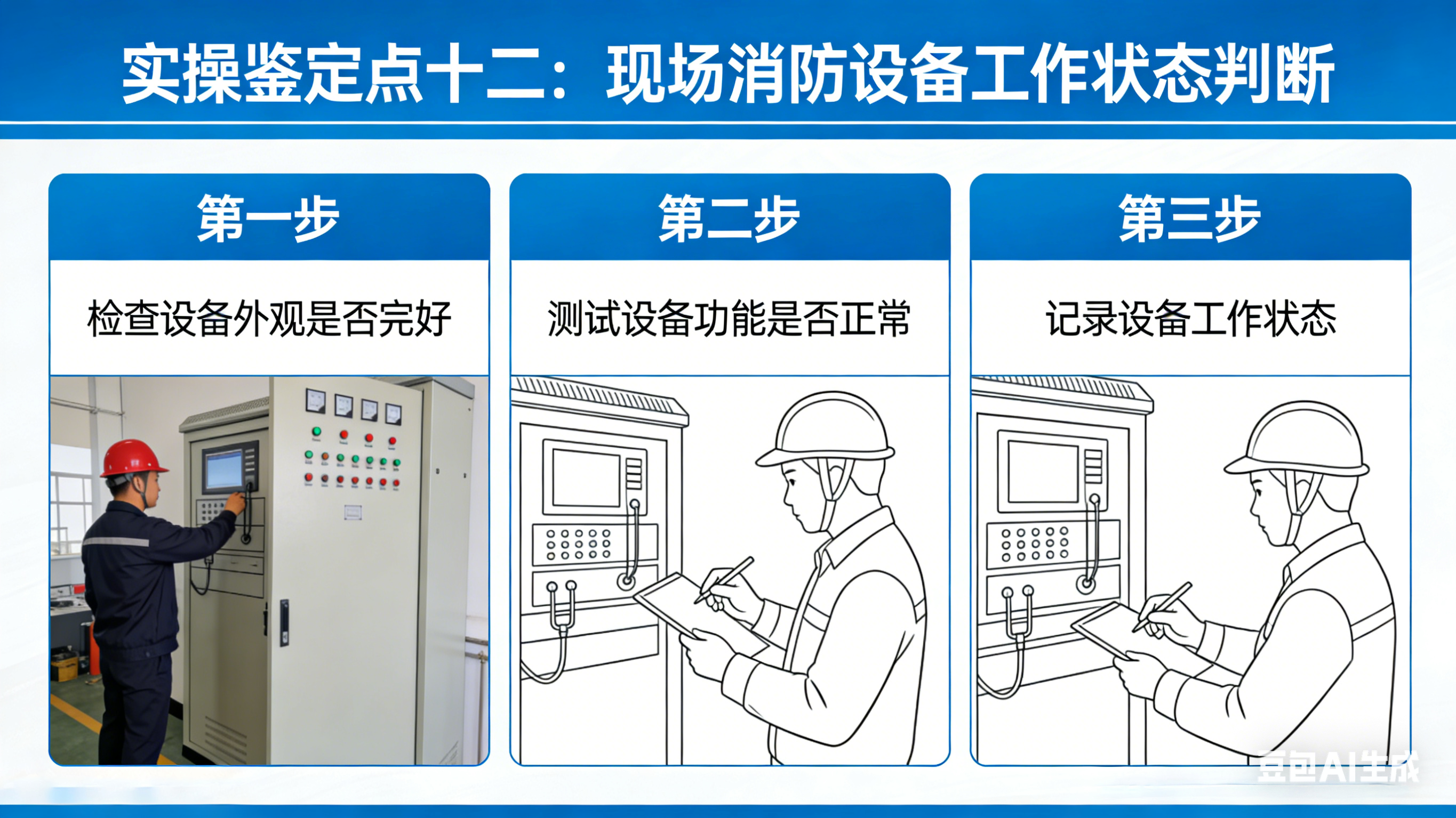实操鉴定点十二、现场消防设备工作状态判断