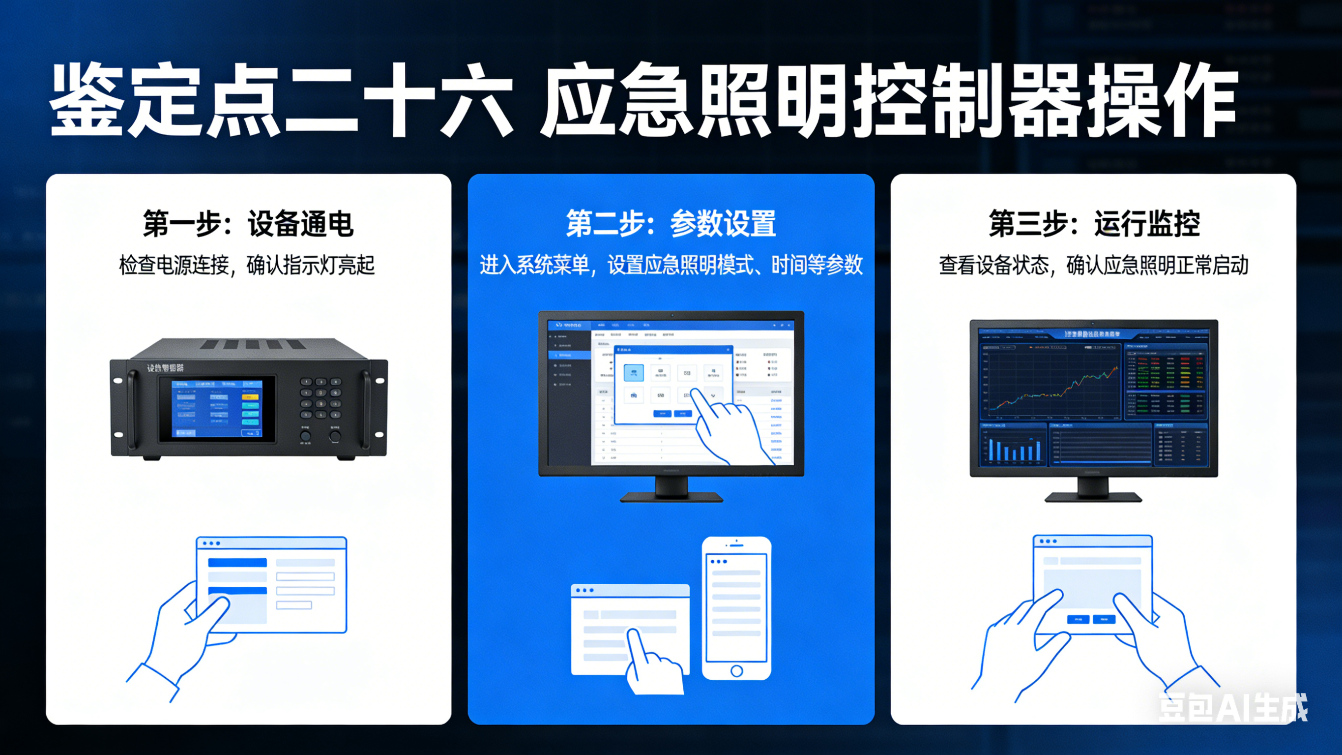 鉴定点二十六 应急照明控制器操作