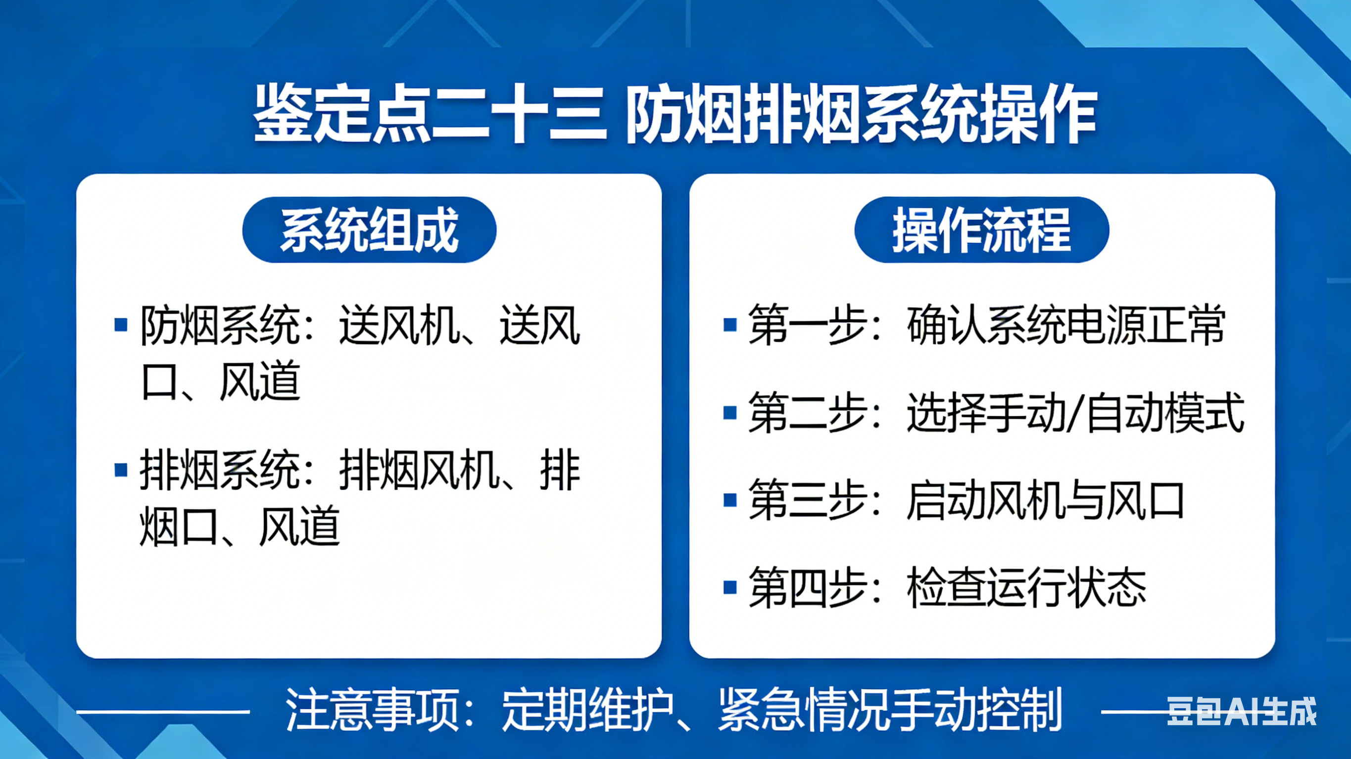 鉴定点二十三 防烟排烟系统操作★