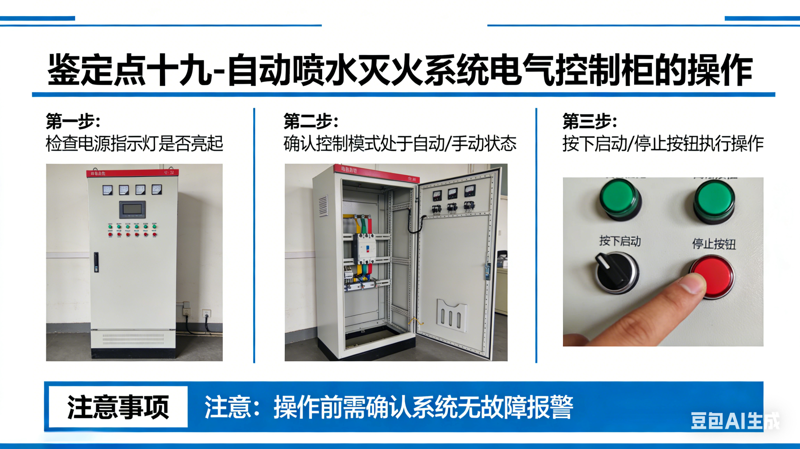 鉴定点十九-自动喷水灭火系统电气控制柜的操作★