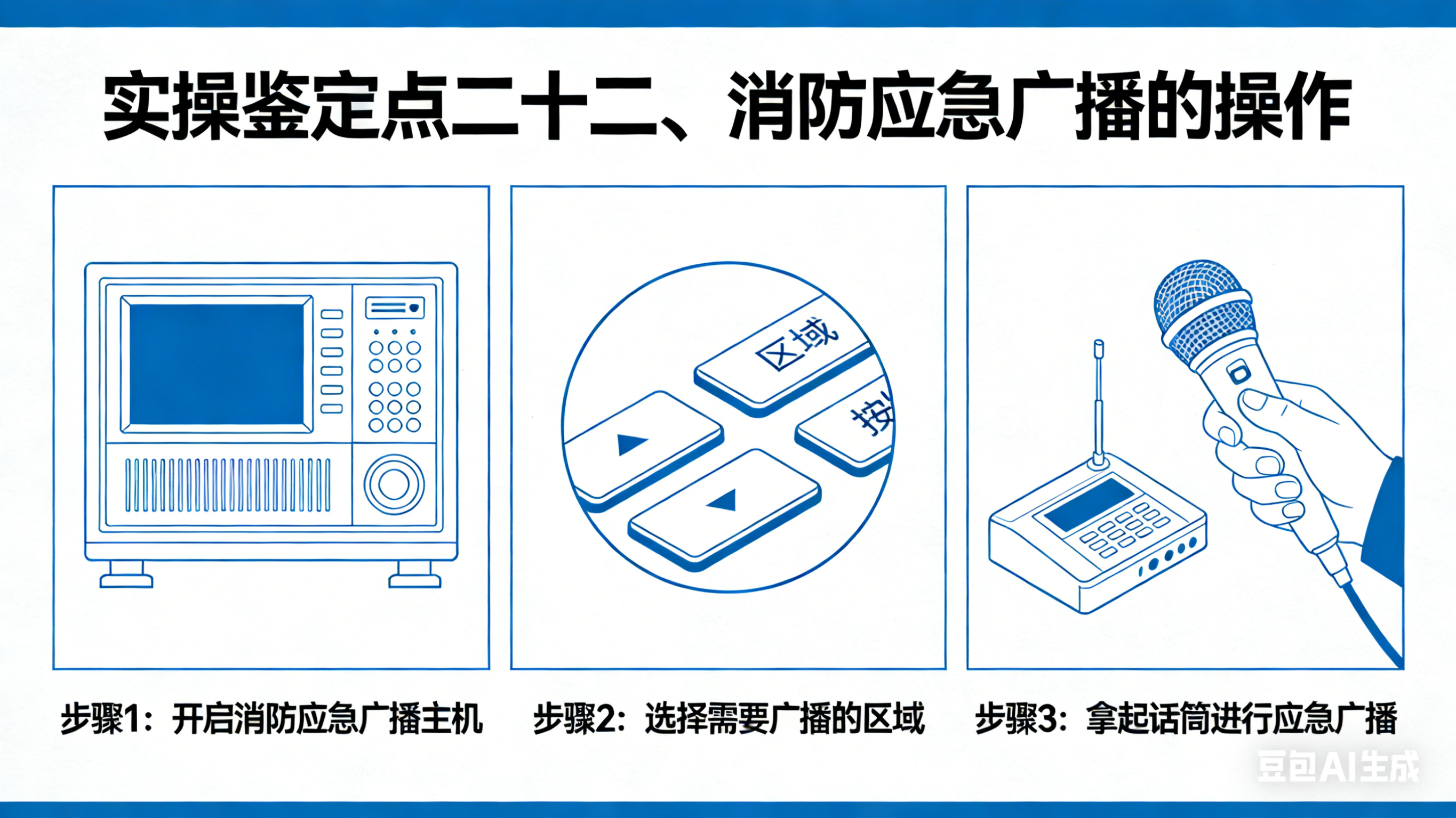 实操鉴定点二十二、消防应急广播的操作