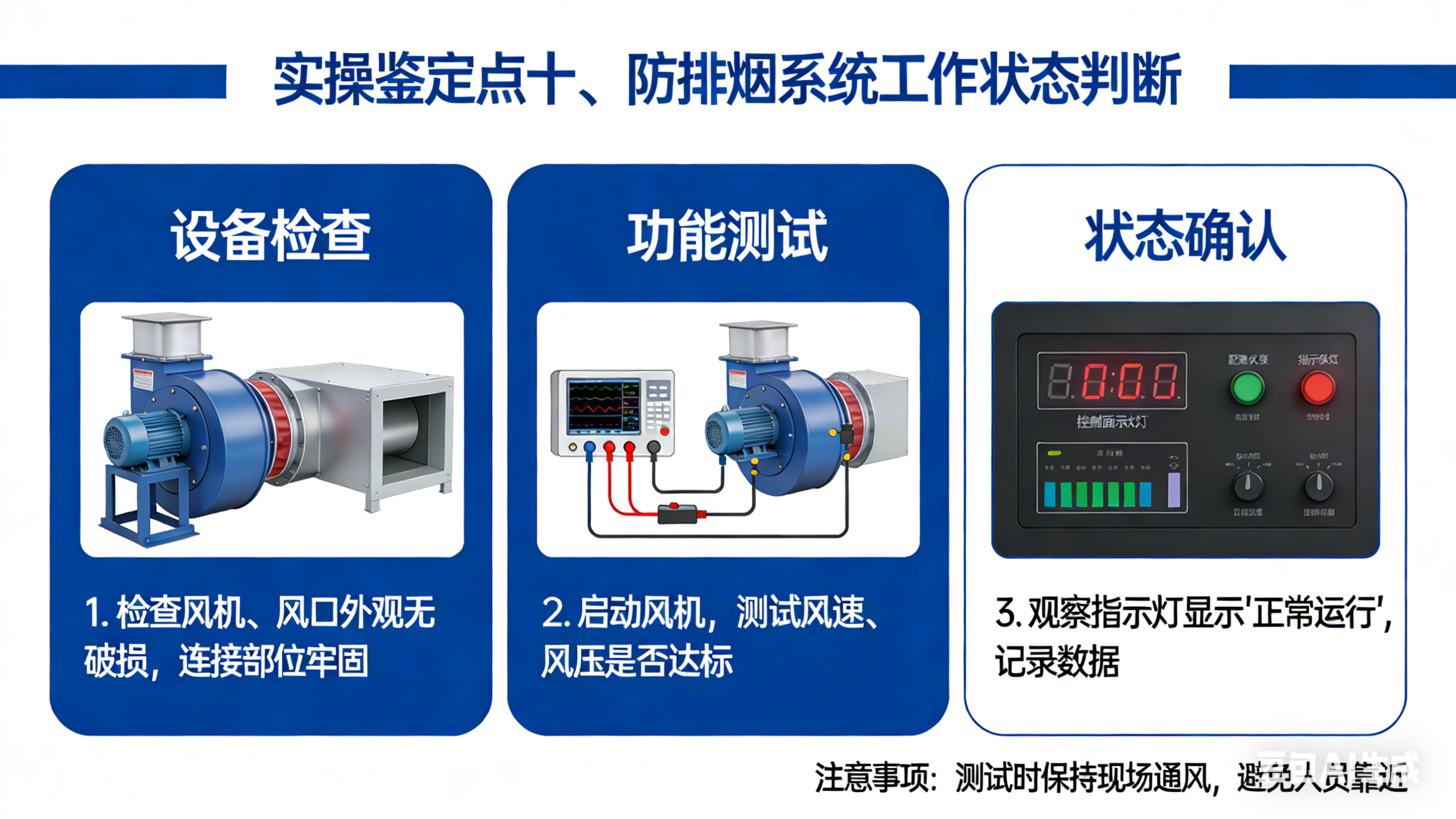 实操鉴定点十、防排烟系统工作状态判断